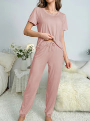 Comfy Solid Lounge Set - Dusty Pink