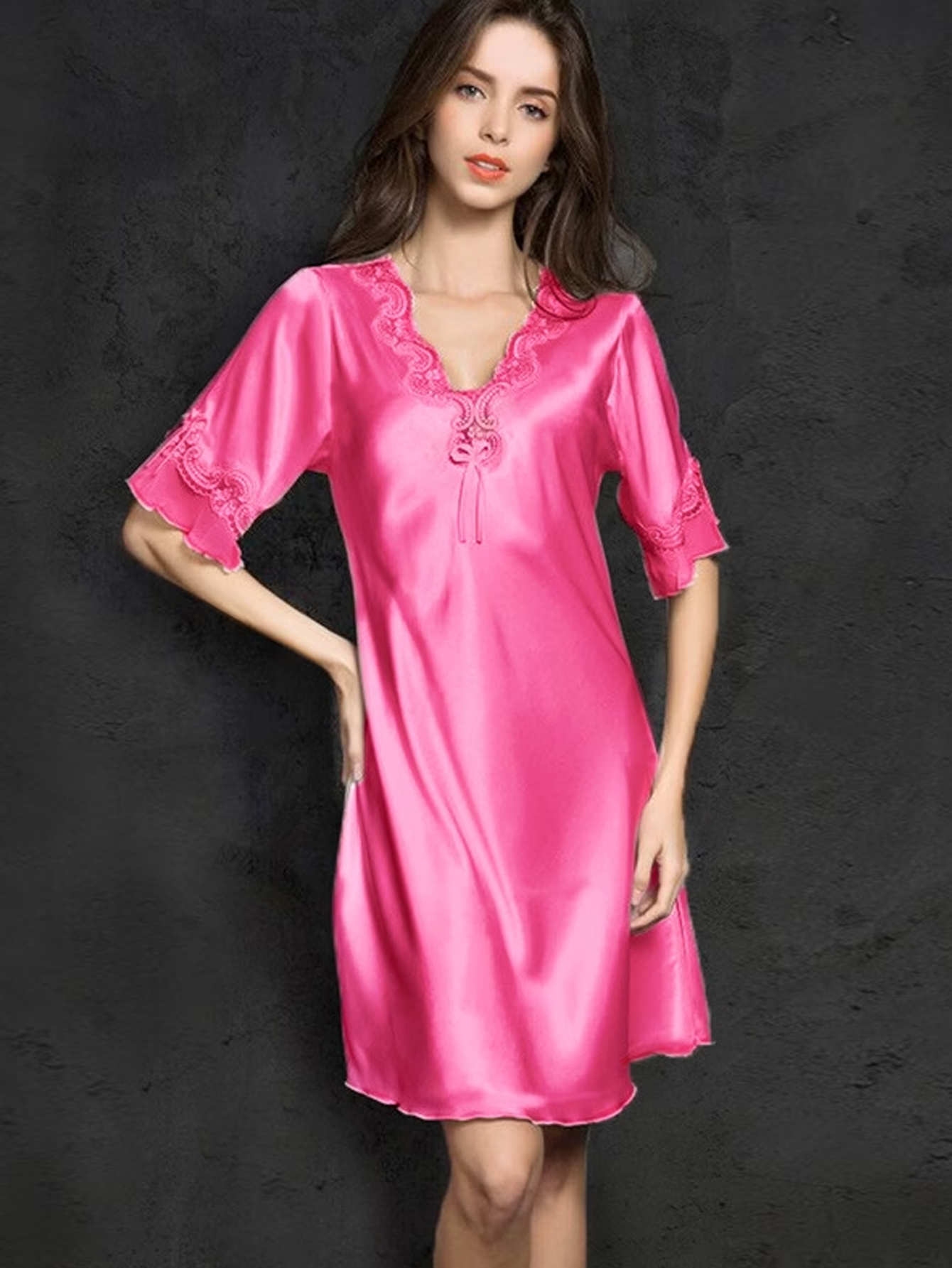 Knot Front Satin Cami Nightdress